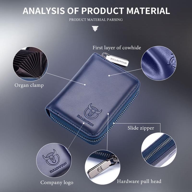 Men'S Leather Card Holder Casual Driver License Wallet - Yellow