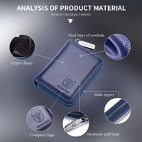 Men'S Leather Card Holder Casual Driver License Wallet - Yellow