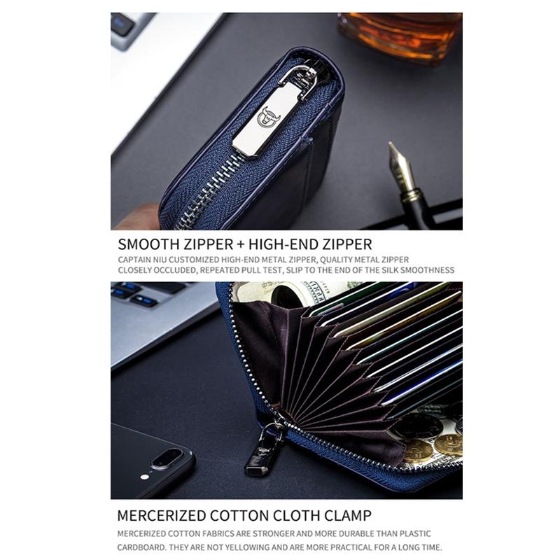 Men'S Leather Card Holder Casual Driver License Wallet - Yellow