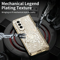 For Samsung Galaxy Z Fold4 5G Foldable Electroplated Phone Case - Mechanical Legend 4. - Rose Gold