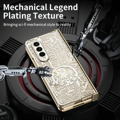 For Samsung Galaxy Z Fold4 5G Foldable Electroplated Phone Case - Mechanical Legend 4. - Rose Gold