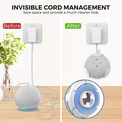 Wall Storage Stand for Amazon Echo Dot with Ahastyle Speaker - Fits 4th and 5th Gen - Black