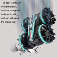 Amphibious Stunt Rc Car - Double-sided Rolling - 2.4g - Electric - Kids' Toy - Green