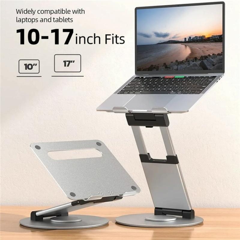 Adjustable 360 Degree Rotating Laptop Stand for 10-17 Inch Devices - Grey