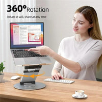 Adjustable 360 Degree Rotating Laptop Stand for 10-17 Inch Devices - Grey