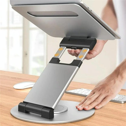 Adjustable 360 Degree Rotating Laptop Stand for 10-17 Inch Devices - Grey