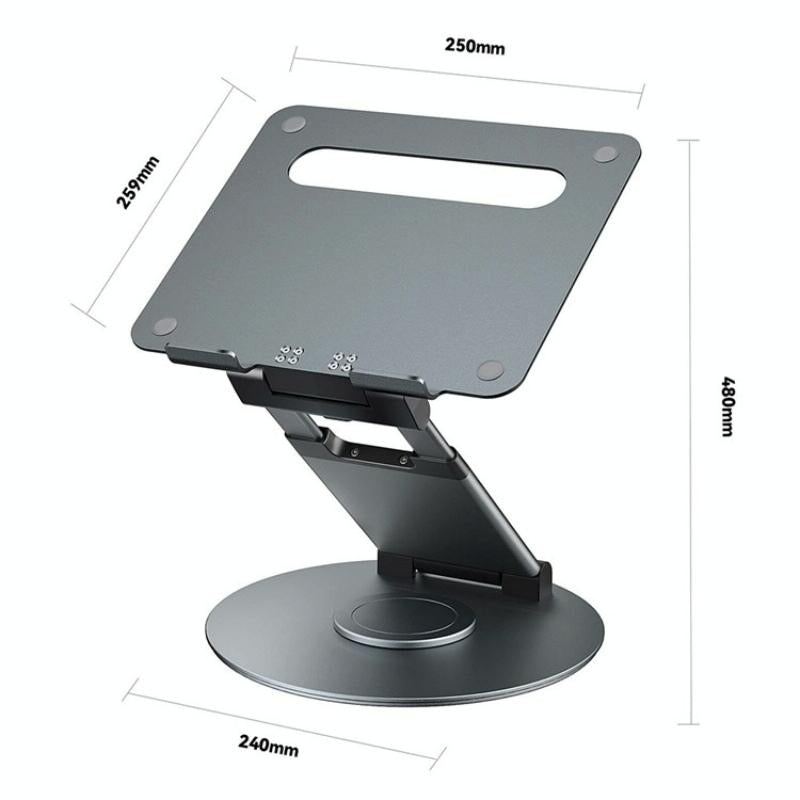 Adjustable 360 Degree Rotating Laptop Stand for 10-17 Inch Devices - Grey