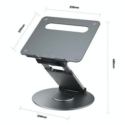 Adjustable 360 Degree Rotating Laptop Stand for 10-17 Inch Devices - Grey