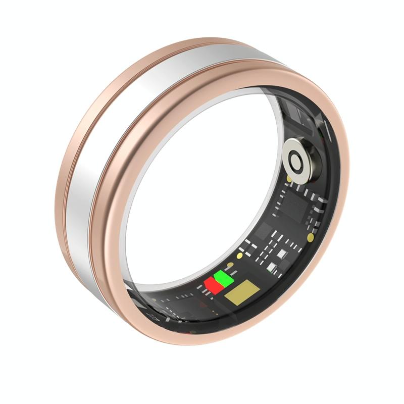 Smart Ring With Heart Rate Blood Oxygen Sleep Tracking - R18 Size 9 - Gold