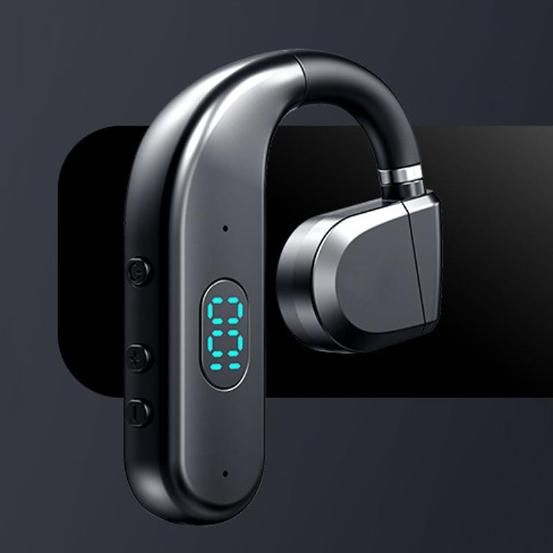 Wireless Bluetooth Headphone With Digital Display - Black - Midnight Blue