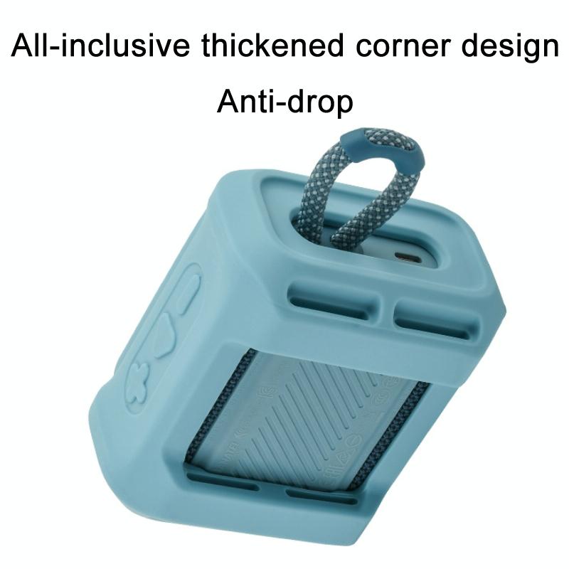 Portable Silicone Speaker Cover with Strap for Jbl Go3 - Black