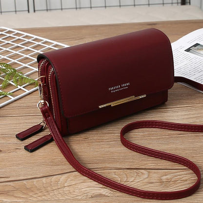 Large Capacity Women Wallet Clutch Bag Versatile Crossbody - Claret