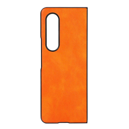 For Samsung Galaxy Z Fold4 5G Two Tone Litchi Pu Case - Slim & Stylish - Orange