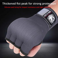 Protective Half Finger Boxing Gloves With Gel Padding And Wrist Support - One Size - Blue