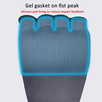 Protective Half Finger Boxing Gloves With Gel Padding And Wrist Support - One Size - Blue