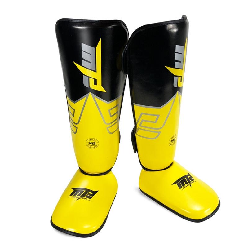 Protective Leg Guards For Freestyle Grappling And Thai Boxing Training - S - Yellow