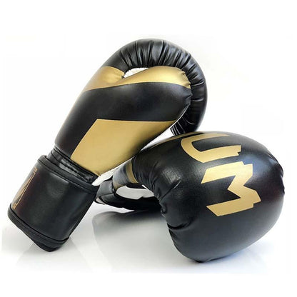 Professional Adult Boxing Training Gloves - 6Oz For Muay Thai Fighting - Black