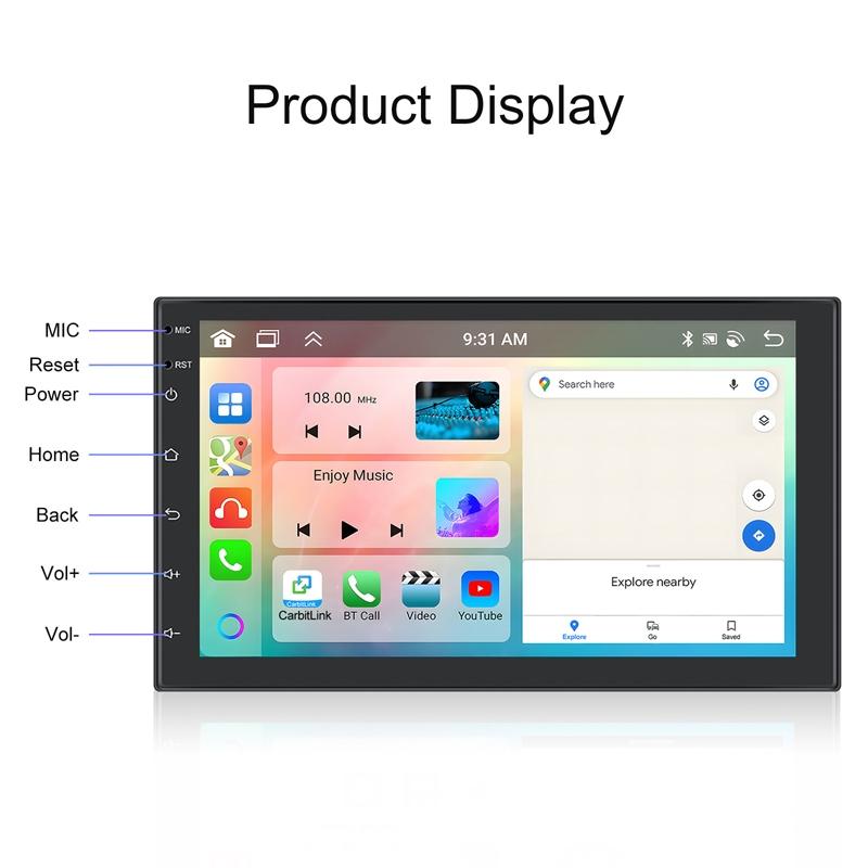 Universal Wireless Carplay Car Navigation Center - 13.0 Monitor - Standard + Ahd Camera 7Inch