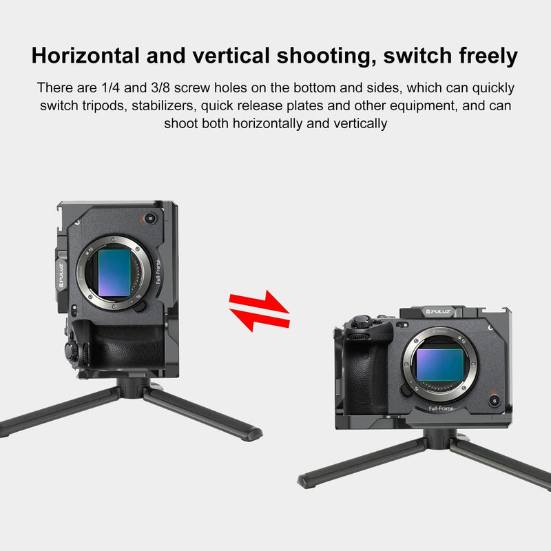 Camera Cage With Nota Slider - Metal Stabilizer Rig Black for Sony Ilme-Fx30 / Fx3