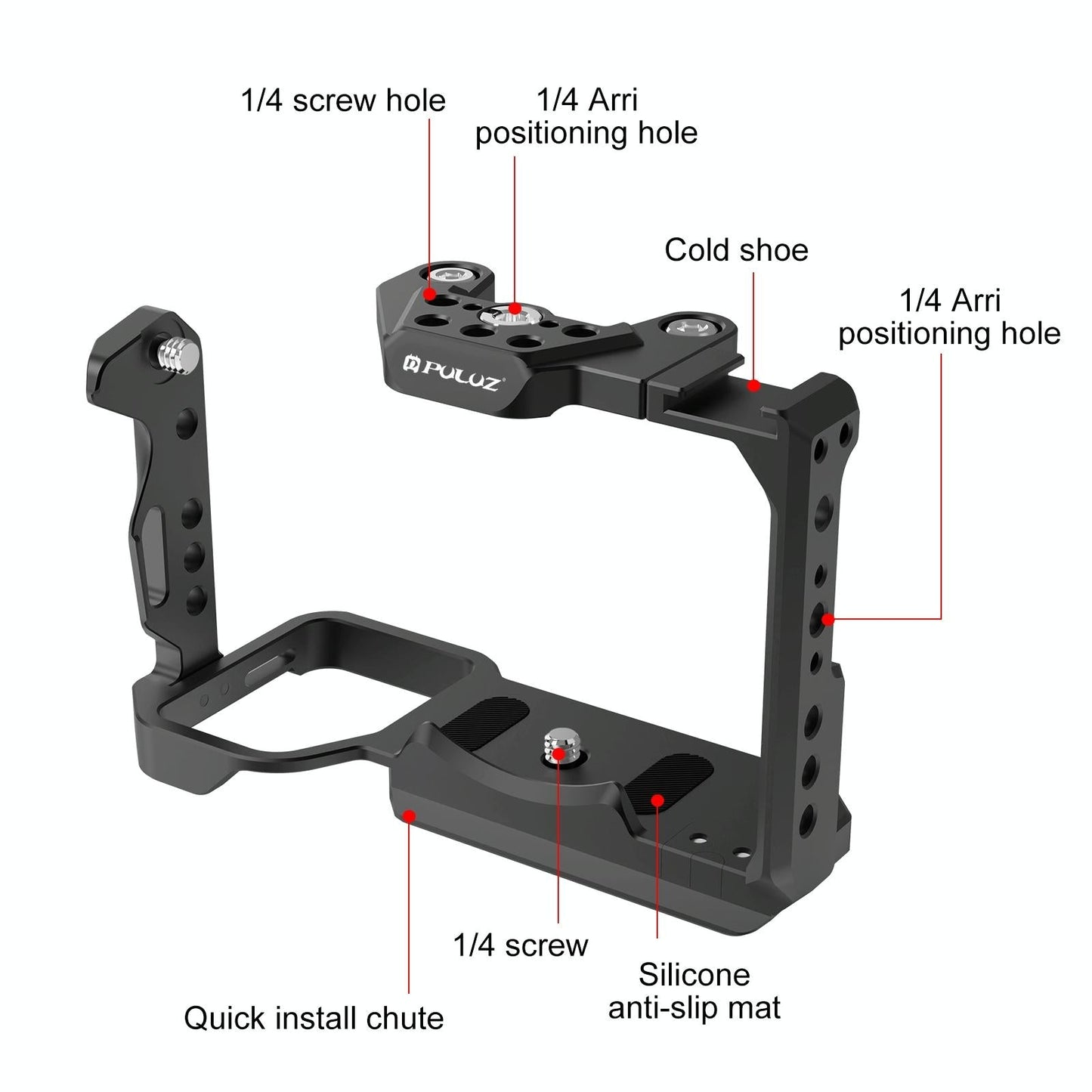 Sony Ilme-Fx30 / Fx3 Camera Cage With Nota Slider - Metal Stabilizer Rig Black