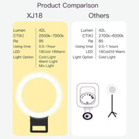 Xj18 Live Self-timer Led Fill Light - Perfect for Live Streaming - Black