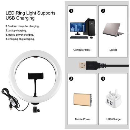 10.2 Rgbw Led Ring Light Kit with Tripod Remote and Phone Clamp