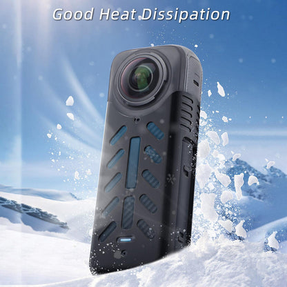 Silicone Shockproof Case and Lens Cover for Insta360 X4 by Sunnylife - Blue - Lens Body Cover Kit