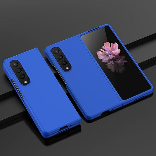For Samsung Galaxy z Fold4 5G Smooth Skin Phone Case with Big Hole Fuel Injection - Blue