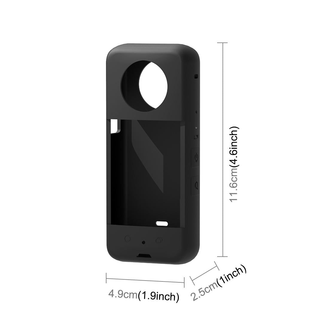 Silicone Protective Case with Lens Cover for Insta360 X3 - Black