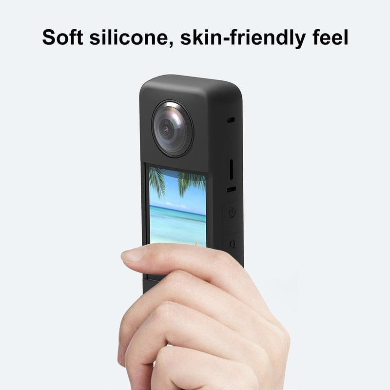 Silicone Protective Case with Lens Cover for Insta360 X3 - Black