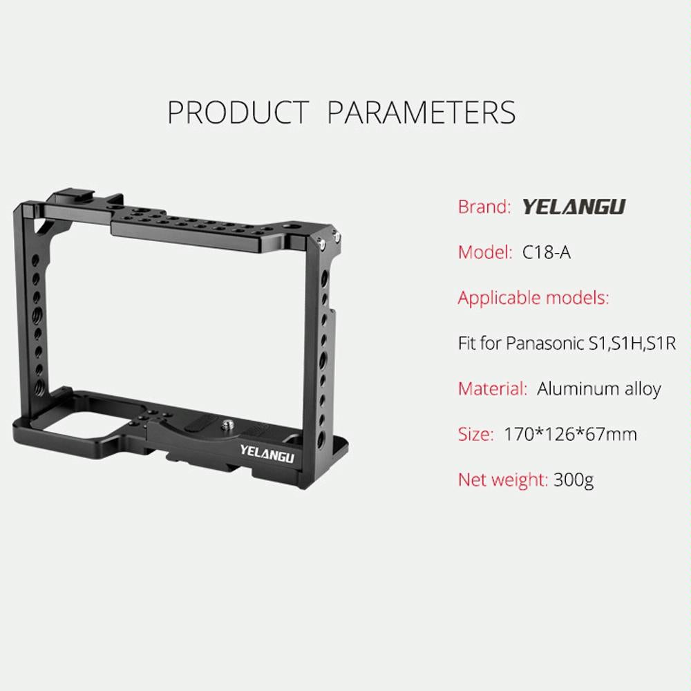 Panasonic Lumix Dc-S1H / Dc-S1 / Dc-S1R Camera Cage Stabilizer - Black