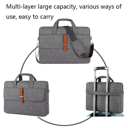 15-15.6 Inch Multifunctional Laptop Bag - Durable Gray Shoulder / Handheld