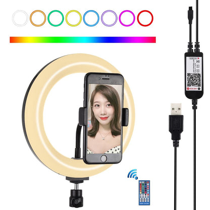 7.9 Dual Colour Led Ring Light with Usb Dimmable for Vlogging and Photography - Black