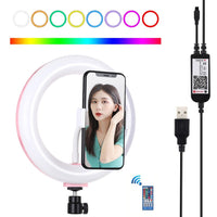 7.9 Dual Colour Led Ring Light with Usb Dimmable for Vlogging and Photography - Black