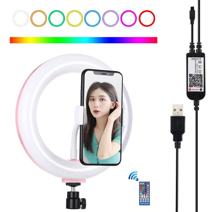 7.9 Dual Colour Led Ring Light with Usb Dimmable for Vlogging and Photography - Black