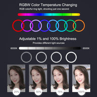 7.9 Dual Colour Led Ring Light with Usb Dimmable for Vlogging and Photography - Black