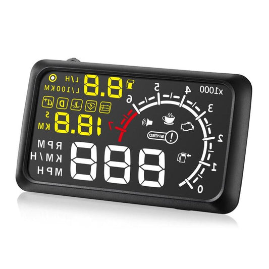 5.5 Inch Bluetooth Car Hud System Speed Fuel Alarm Black