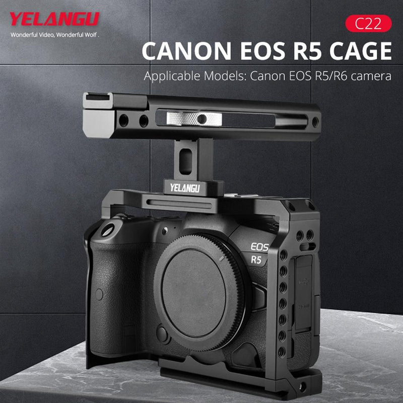 Video Camera Cage Stabilizer With Handle for Canon R5 / R6