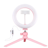 7.9 Led Ring Light with Tripod and Phone Clamp - 3 Modes Dimmable Dual Colour Temperature - Black
