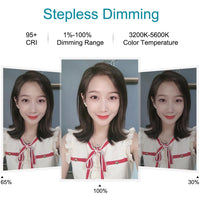 7.9 Led Ring Light with Tripod and Phone Clamp - 3 Modes Dimmable Dual Colour Temperature - Black