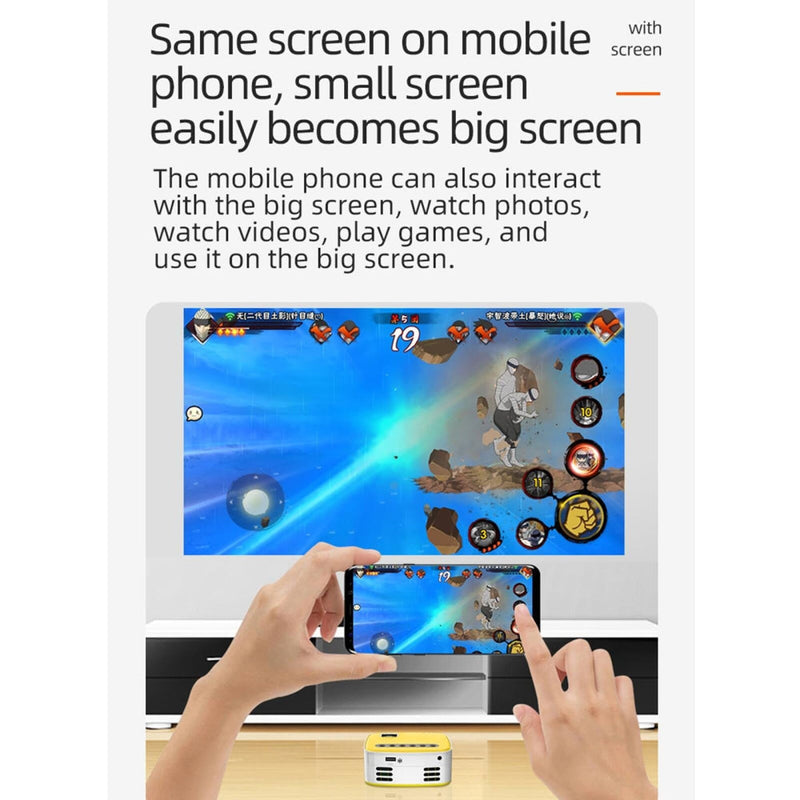 Portable Home Theater Projector - 400 Lumens Hd Same Screen Version - Black White