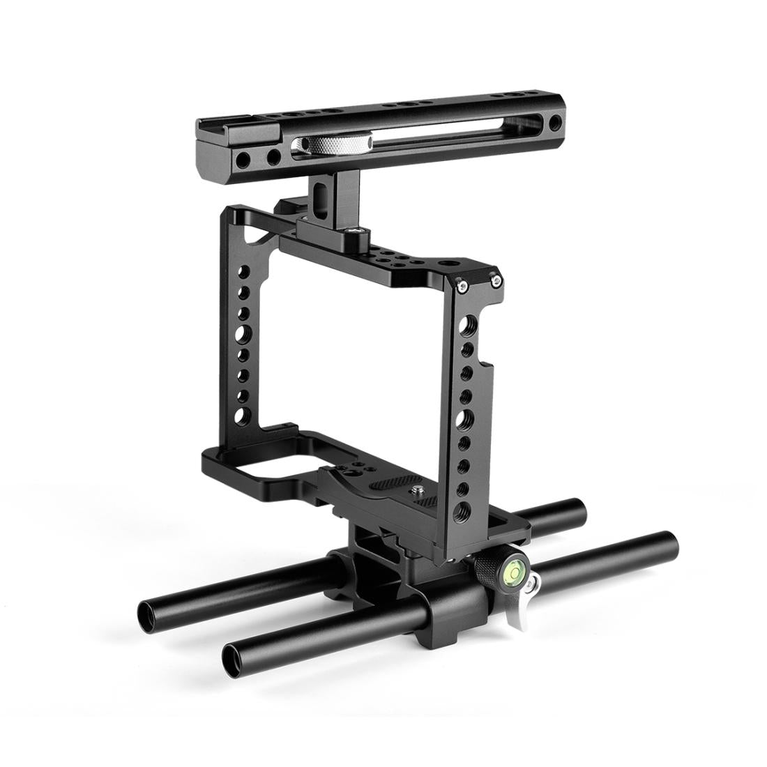 Panasonic Lumix Dc-S1H / Dc-S1 / Dc-S1R Camera Cage Stabilizer With Handle & Rail Rod Mount - Black