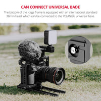 Camera Cage Stabilizer With Handle & Rail Rod Mount - Black for Panasonic Lumix Dc-S1H / Dc-S1 / Dc-S1R