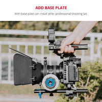 Camera Cage Stabilizer With Handle & Rail Rod Mount - Black for Panasonic Lumix Dc-S1H / Dc-S1 / Dc-S1R