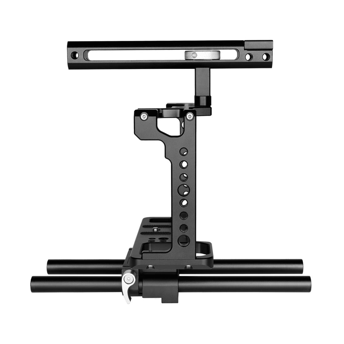 Panasonic Lumix Dc-S1H / Dc-S1 / Dc-S1R Camera Cage Stabilizer With Handle & Rail Rod Mount - Black