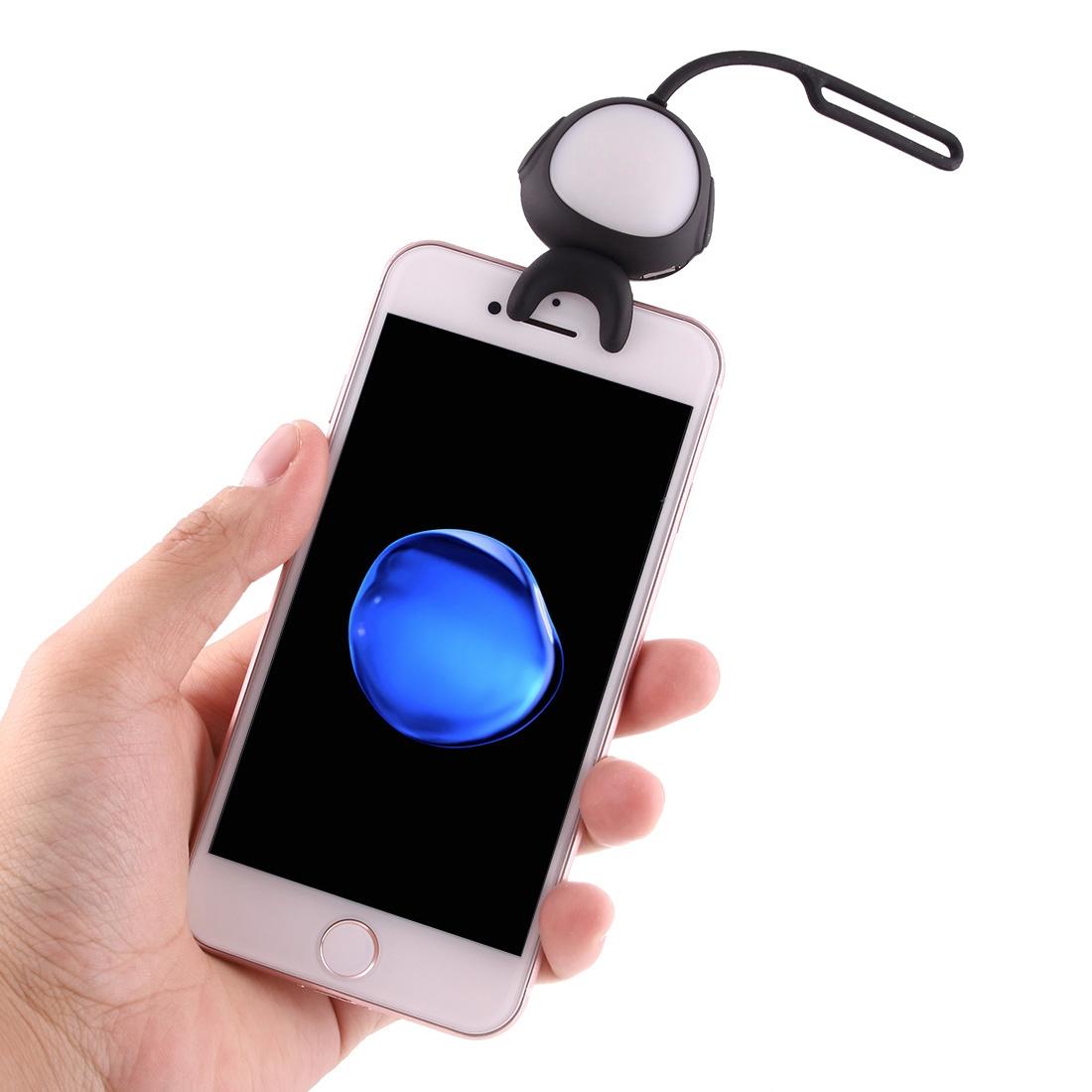 Self-lighting Smart Phone Hook for Iphone Galaxy Huawei Xiaomi Lg Htc - Black