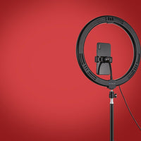 30cm Curved Surface Led Ring Light with Tripod and Phone Clamp - 10 Modes 8 Colours Usb Powered