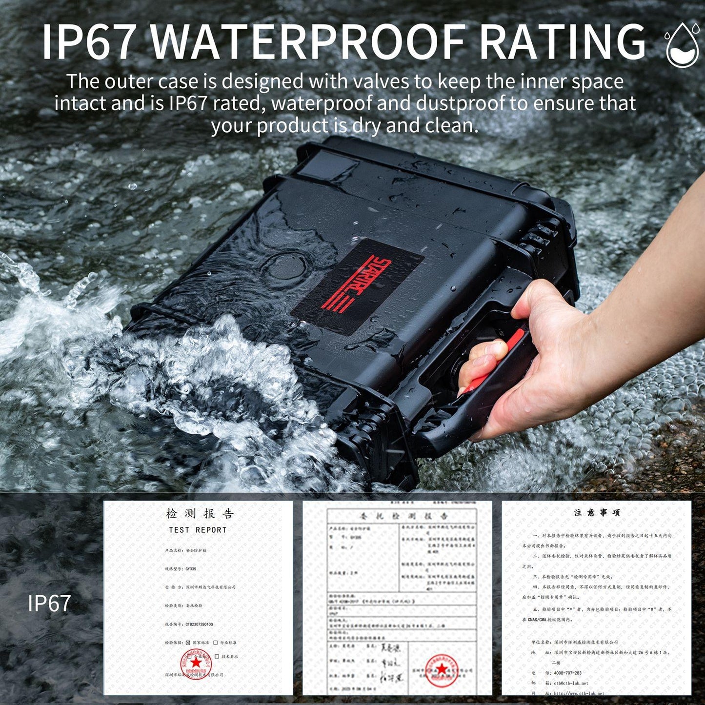 Waterproof Dual-layer Storage Box for Insta360 X4 Startrc - Black