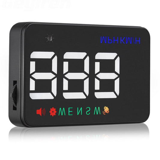 3.5 Inch Car Hud With Gps 2 Display Modes Light Sensors Speed & Compass Speed Alarm - Black
