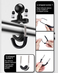 25mm Ball Head Motorcycle Rearview Mirror Mount Holder for Gopro Insta360 Dji Action and Other Action Cameras